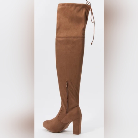 Charlotte Russe Shoes - Charlotte Russe  Amaya Thigh High Suede Boots with High Heel - NWT - Size 9